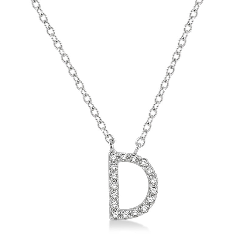 Initial Diamond Block Letter Necklace - Luvona