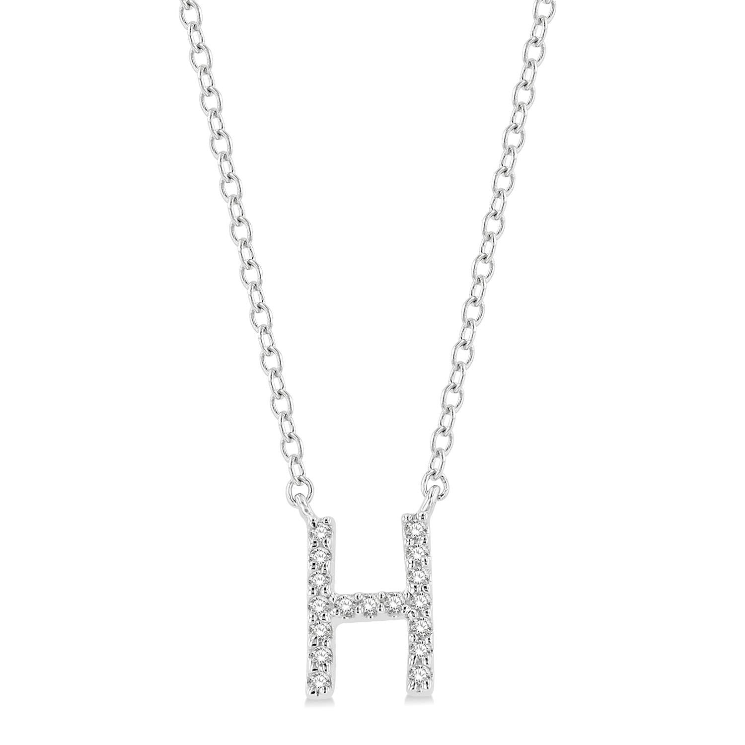 Initial Diamond Block Letter Necklace - Luvona