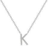 Initial Diamond Block Letter Necklace - Luvona