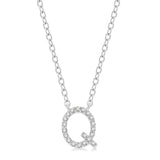 Initial Diamond Block Letter Necklace - Luvona