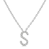 Initial Diamond Block Letter Necklace - Luvona