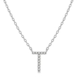 Initial Diamond Block Letter Necklace - Luvona