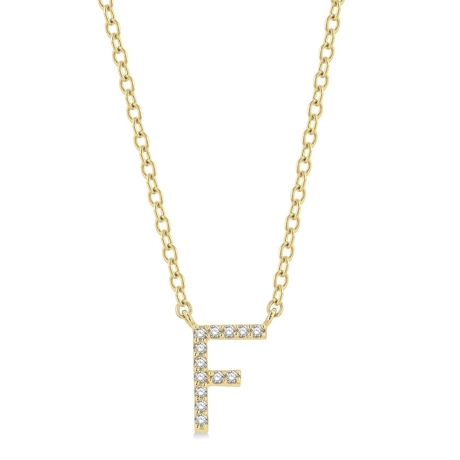 Initial Diamond Block Letter Necklace - Luvona