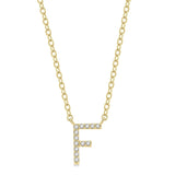 Initial Diamond Block Letter Necklace - Luvona