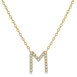 Initial Diamond Block Letter Necklace - Luvona