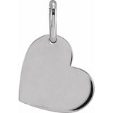 14K White Gold 11x9 mm Heart Pendant Engravable