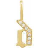 Natural Diamond Gothic Initial Charm Pendant