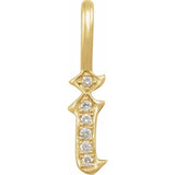 Natural Diamond Gothic Initial Charm Pendant