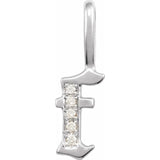 Natural Diamond Gothic Initial Charm Pendant