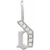 Natural Diamond Gothic Initial Charm Pendant