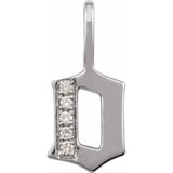 Natural Diamond Gothic Initial Charm Pendant