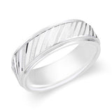 Men's Diagonal Grooved Wedding Band-119-00411