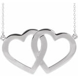 14K Rose Family Engravable Heart 18" Necklace Sterling Silver - Luvona