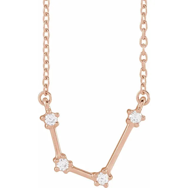 Zodiac Constellation Necklace with Natural Diamonds - Luvona