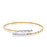 White & Yellow Gold Bangle Italian Made