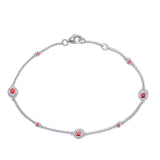 White Gold Ruby & Diamond Bracelet