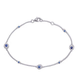 White Gold Sapphire & Diamond Bracelet