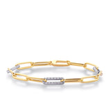 Yellow & White Gold Paper Clip Bracelet