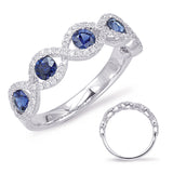 White Gold Sapphire & Diamond Ring