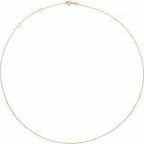 14K Yellow 1 mm Adjustable Diamond-Cut Cable 16-18" Chain - Luvona