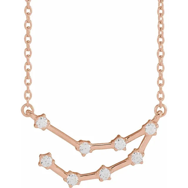 Zodiac Constellation Necklace with Natural Diamonds - Luvona