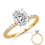 White & Yellow  Gold Engagement Ring