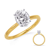 White & Yellow Gold Engagement Ring