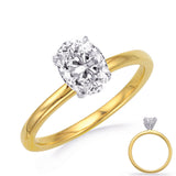 White & Yellow Gold Engagement Ring