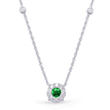 White Gold Diamond & Emerald Necklace