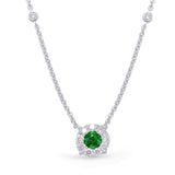 White Gold Emerald & Diamond Necklace