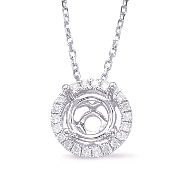 Diamond Pendant Halo For .50ct Center