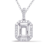 Diamond Pendant For 5x3mm Emerald Cut