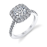 Cushion Cut Classic Halo Engagement Ring - Jacalyn