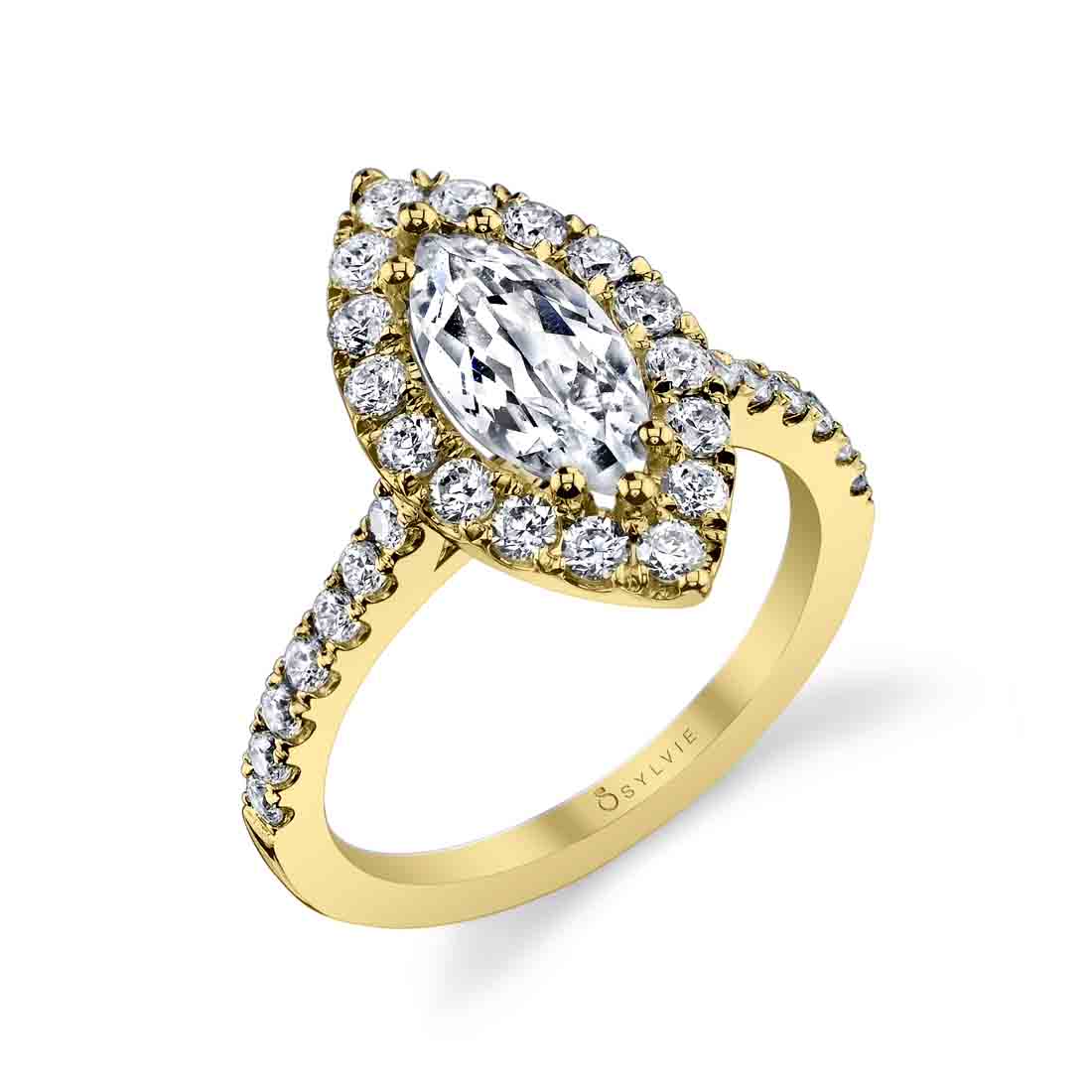 Marquise Cut Classic Halo Engagement Ring - Jacalyn