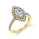 Marquise Cut Classic Halo Engagement Ring - Jacalyn