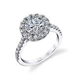 Round Cut Classic Halo Engagement Ring - Jacalyn