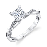 Princess Cut Diamond Spiral Engagement Ring - Yasmine