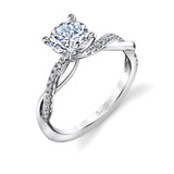 Round Cut Diamond Spiral Engagement Ring - Yasmine