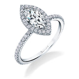 Marquise Classic Halo Engagement Ring - Vivian