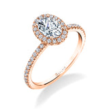 Oval Cut Classic Halo Engagement Ring - Vivian