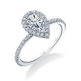 Pear Shaped Classic Halo Engagement Ring - Vivian