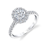 Round Cut Halo Engagement Ring - Jillian