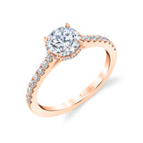 Round Cut Classic Hidden Halo Engagement Ring - Anastasia