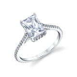 Radiant Cut Classic Hidden Halo Engagement Ring - Steffi