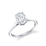 Oval Cut Solitaire Hidden Halo Engagement Ring - Carter