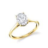 Oval Cut Solitaire Hidden Halo Engagement Ring - Carter