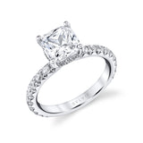 Cushion Cut Classic Wide Band Engagement Ring - Malencia