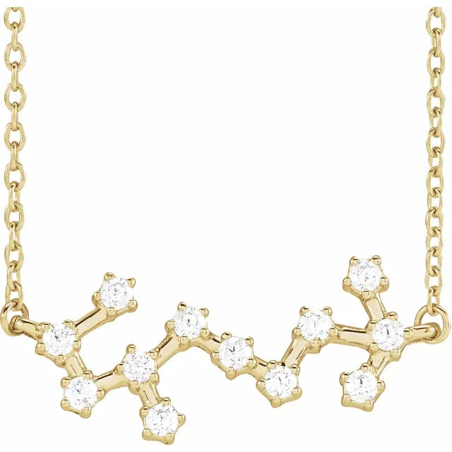 Zodiac Constellation Necklace with Natural Diamonds - Luvona