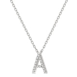 "A" Initial Diamond Necklace - Luvona