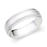 Men's 14k White Gold  Miligrain Wedding Band-119-01647